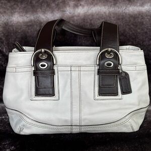 Coach Soho White and Brown Shoulder Bag